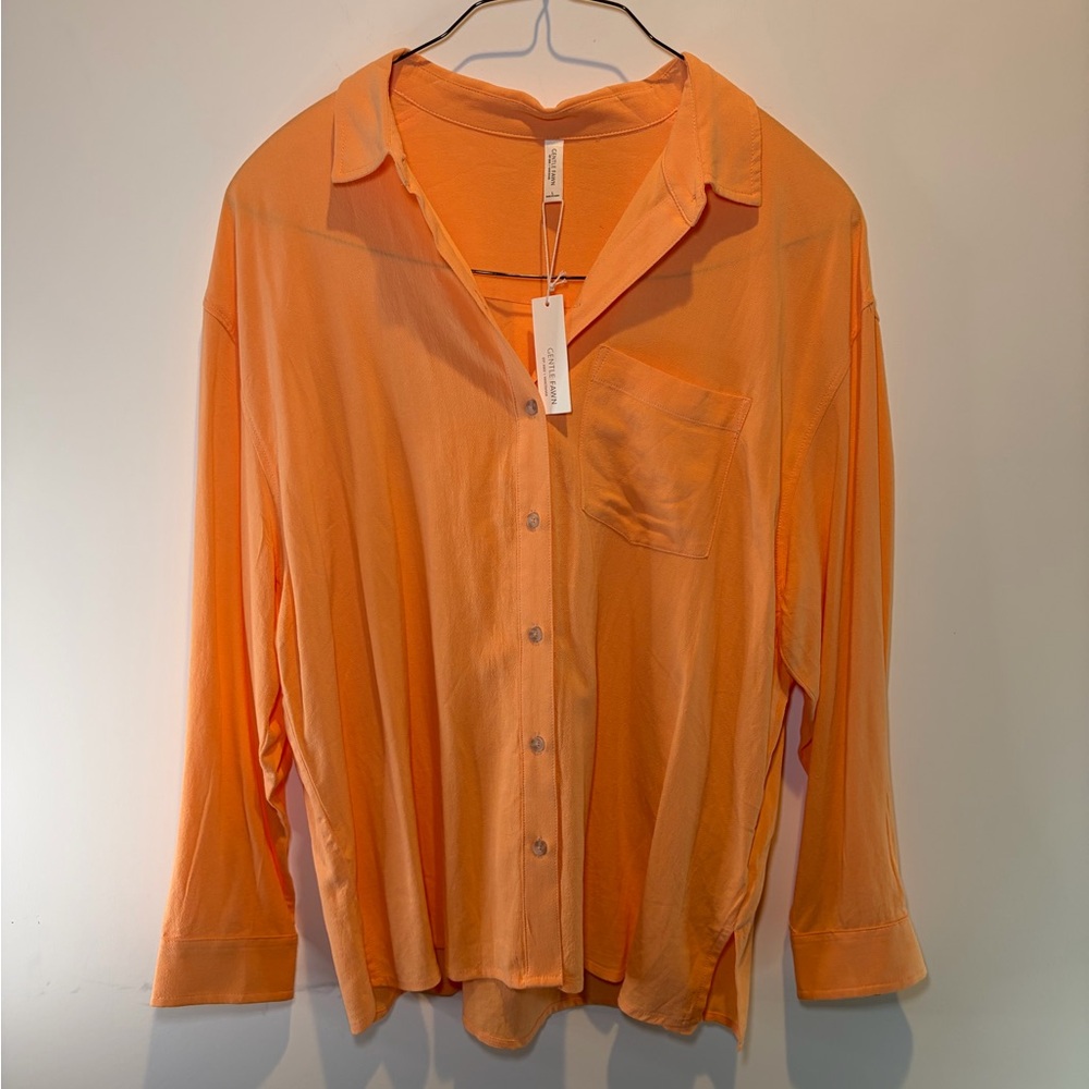 Gentle Fawn Lightweight Orange Button-Up Women’s Top
